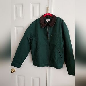 Men's Green Jacket with Brown Collar